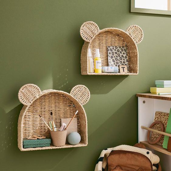 Lot de 2 étagères ourson marron
