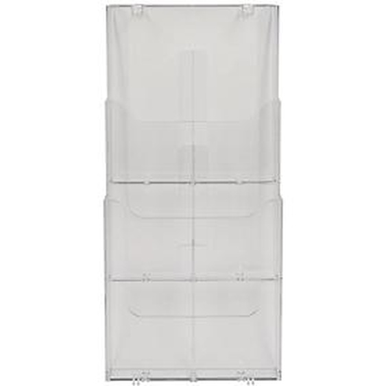 Lot de 2 - EXACOMPTA Distributeur de prospectus vertical 3 compartiments A4 - Cristal