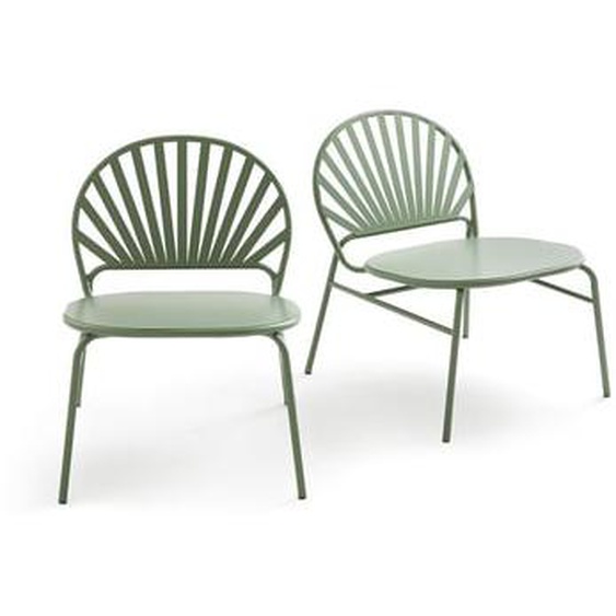 Lot de 2 fauteuils de jardin, métal acier, Solale