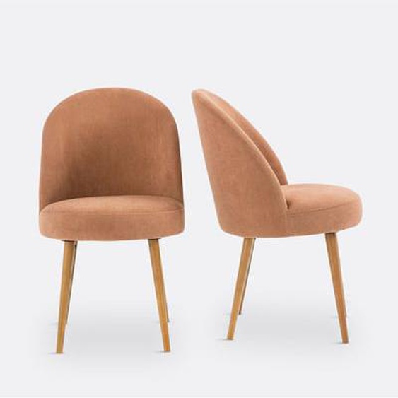 Lot de 2 fauteuils de table velours côtelé, Lenou