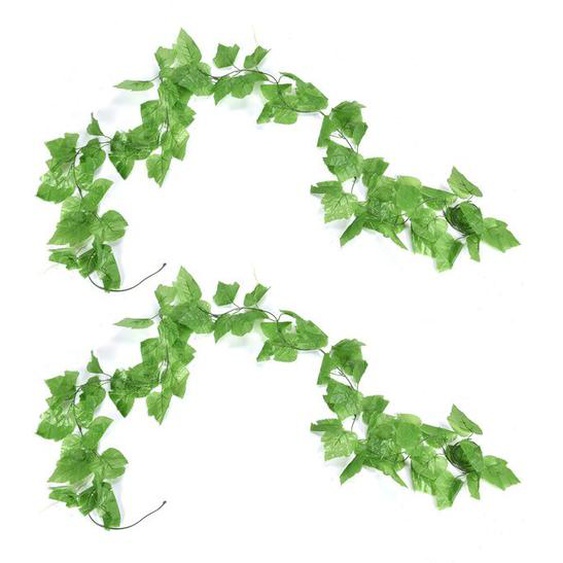 Lot de 2 feuilles de vigne artificielles en rotin : décoration suspendue pour plafond et tuyaux d’eau.