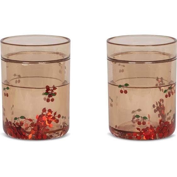 Lot De 2 Gobelets À Paillettes Cherry Rose, Rouge