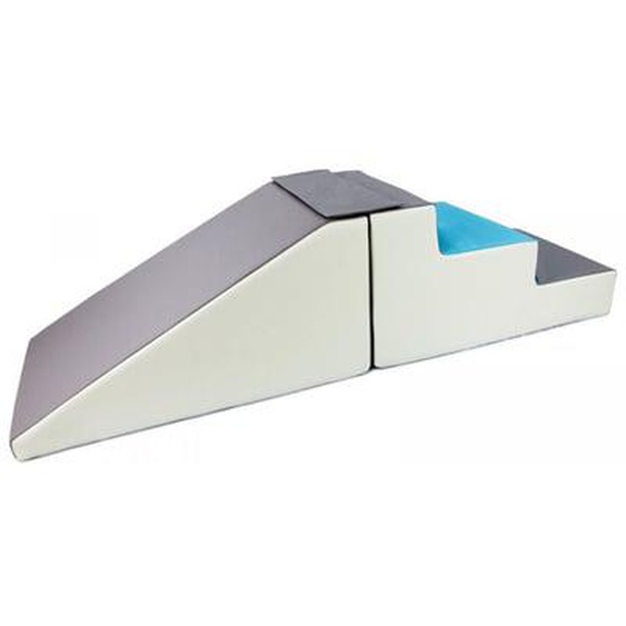 Lot de 2 grands blocs en mousse blanc, bleu clair, gris