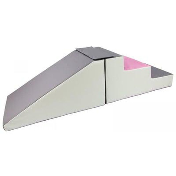 Lot de 2 grands blocs en mousse blanc, rose clair, gris