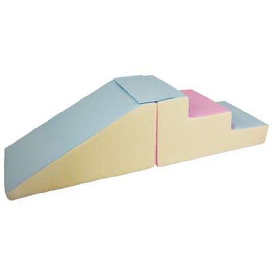 Lot de 2 grands blocs en mousse rose, bleu, jaune (pastel)