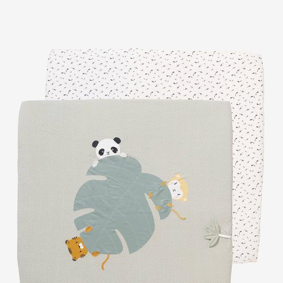 Lot de 2 housses pour fond de parc vert + blanc