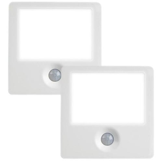 Lot de 2 lampes à détecteur de mouvement enfichables avec luminosité réglable, veilleuse LED blanche chaude activée par le