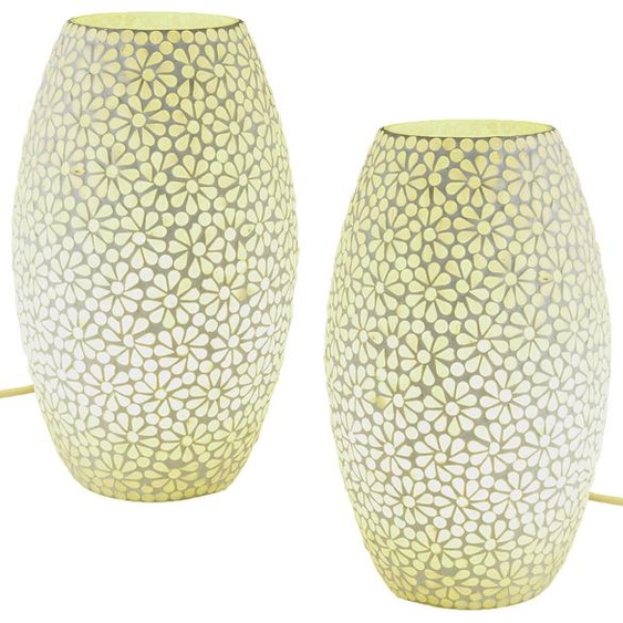 lot de 2 lampes de table Boho Déco Lampe de chevet en verre Mosaïque Tiaga -1-