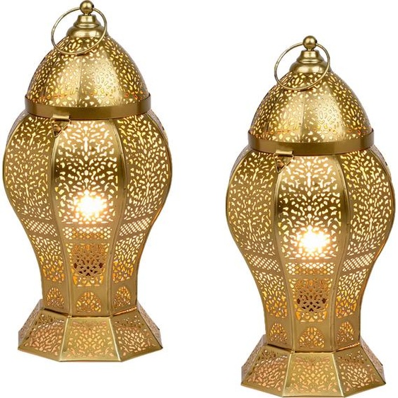 lot de 2 lampes de table décoratives orientales Lampe de chevet Jaleel Or