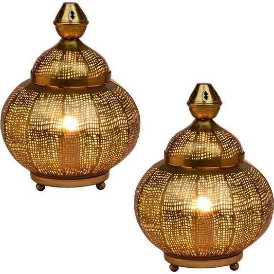 lot de 2 lampes de table décoratives orientales Lampe de chevet Jamala Or