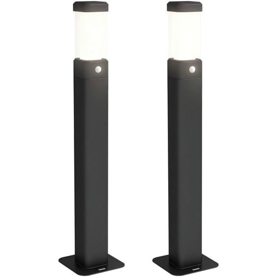 Lot de 2 lampes dextérieur - bornes lumineuses led - norme IP65 - alu noir