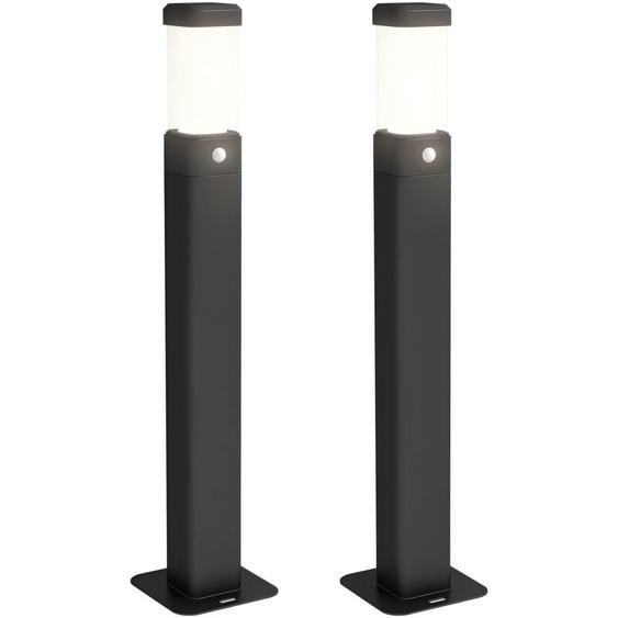 Lot de 2 lampes dextérieur - bornes lumineuses led - norme IP65 - alu noir