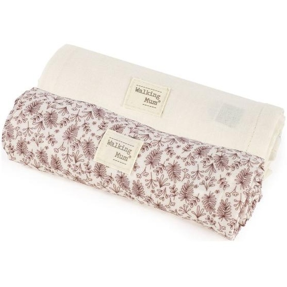 Lot De 2 Langes Bébé En Bambou Et Coton 70 X 70 Cm Mauve