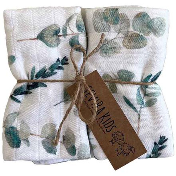 Lot De 2 Langes En Viscose De Bambou Eucalyptus Eucalyptus, Vert, Gris