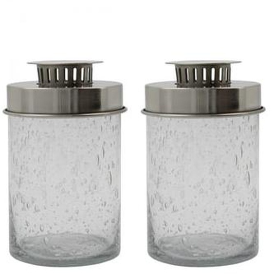 Lot de 2 lanternes en verre Omay