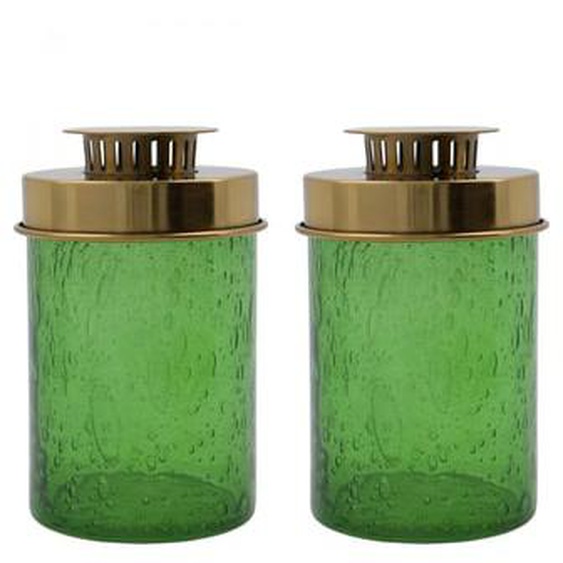 Lot de 2 lanternes en verre Omay
