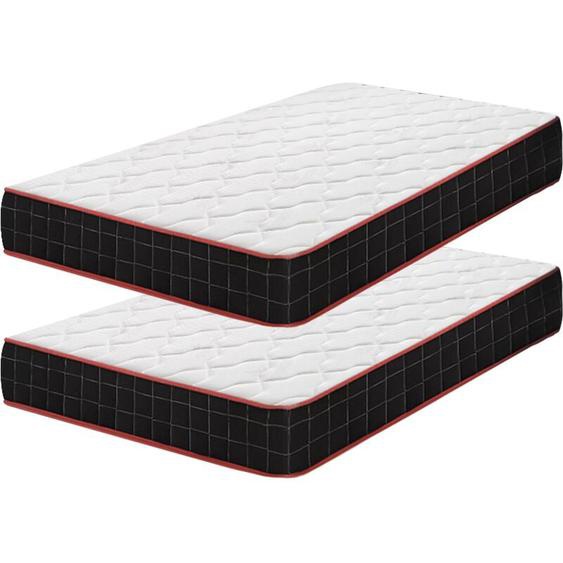 Lot de 2 - Matelas 90x200cm - Épaisseur 16 cm - Luxe Matelas Mémoire de Forme pour Adulte Enfant - Zones de Confort Mousse Adaptative (Deux Matelas