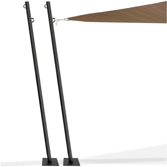 Lot de 2 mâts de fixation pour voile dombrage H.220 CM poteaux et bases acier