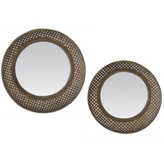 Lot de 2 miroirs en bambou 48 et 55cm
