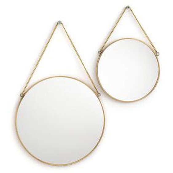 Lot de 2 miroirs ronds laiton ou noir, Uyova
