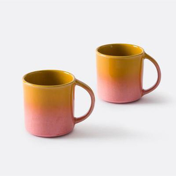 Lot de 2 mugs en grès émail réactif, Ikora
