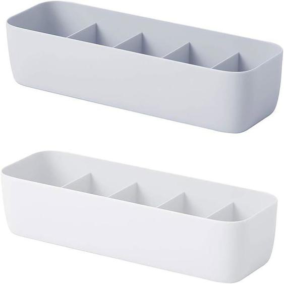 Lot de 2 organiseurs de tiroirs pour sous-vêtements, organiseur de sous-vêtements en plastique, organiseurs de tiroirs empilables e