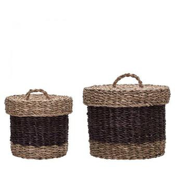 Lot de 2 paniers de rangement avec couvercle Rangi