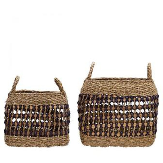 Lot de 2 paniers en jonc de mer Pauta