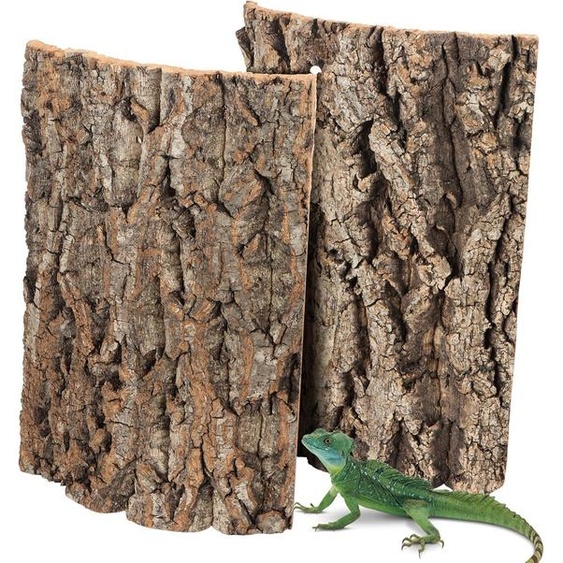 Lot de 2 panneaux arrière en liège, bois décoratif, effet 3D, pour reptiles et amphibiens