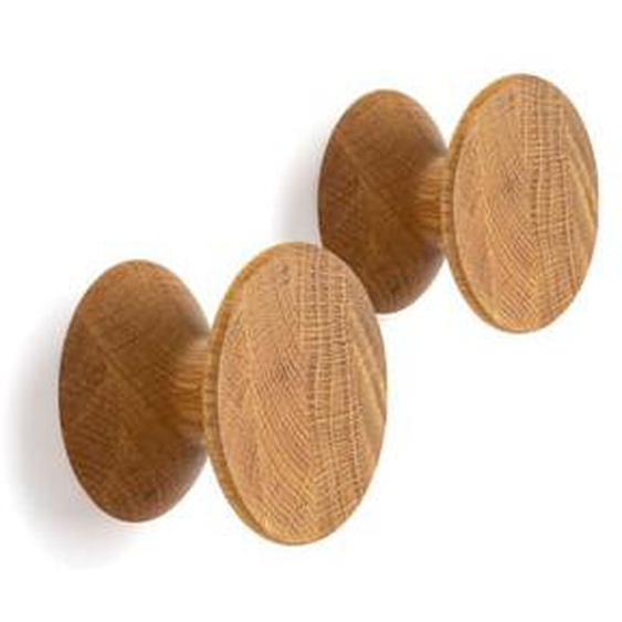 Lot de 2 patères chêne massif ø 8 cm, Arame