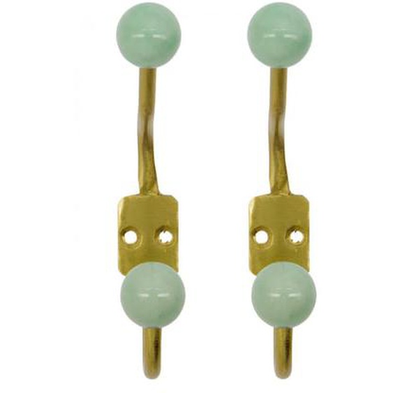 Lot de 2 patères double crochets Ball