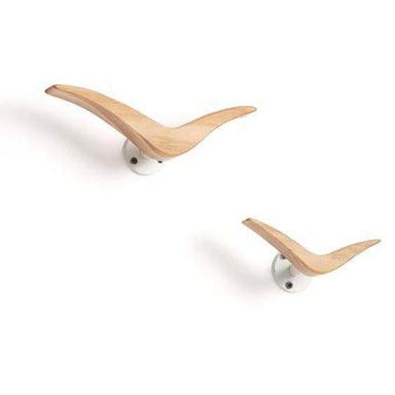 Lot de 2 patères, forme oiseaux