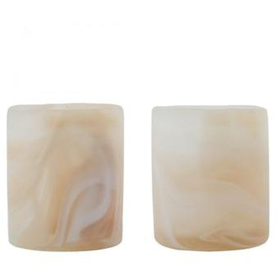 Lot de 2 photophores en verre Kae