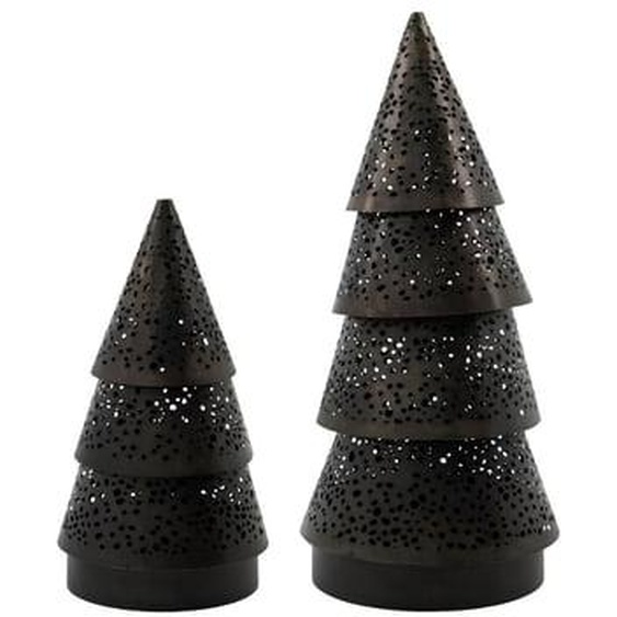Lot de 2 photophores Sapin de Noël Silva