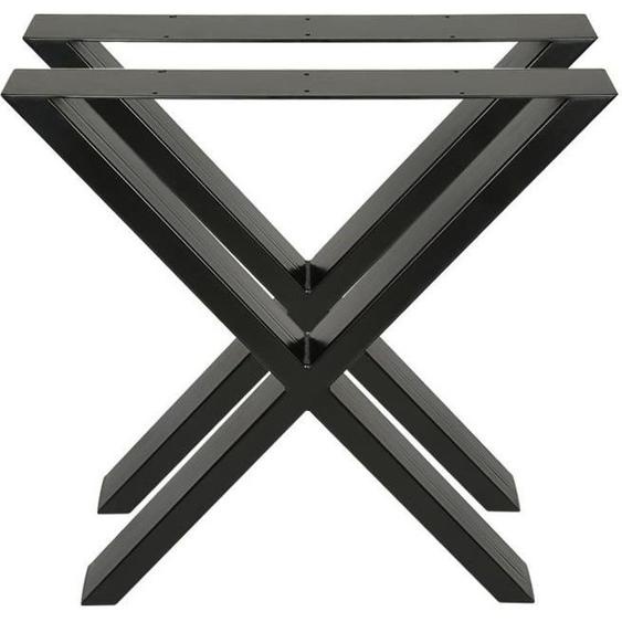 Pieds de table - Métal - Lot de 2 - Noir - Hauteur 72 cm - Style Industriel