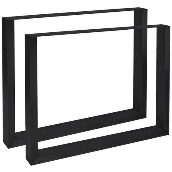 Lot de 2 Pieds design Velden en Acier pour table à manger Style industriel - Noir -70 cm