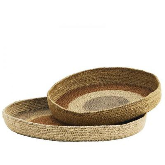 Lot de 2 plateaux en fibre naturelle