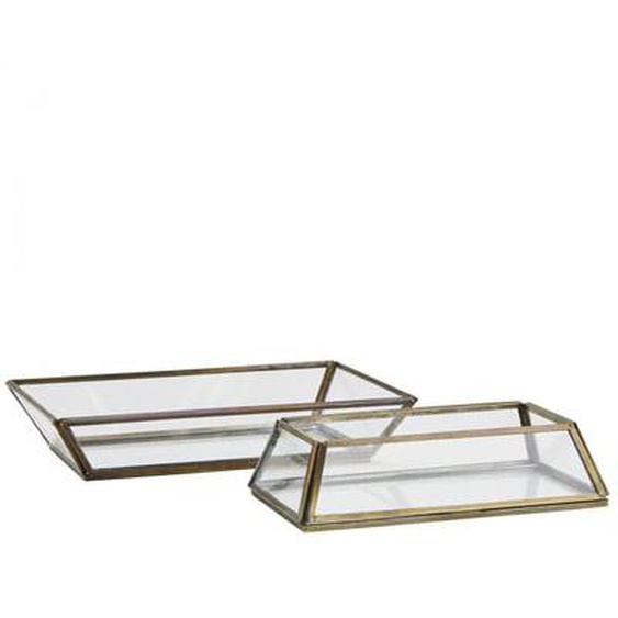 Lot de 2 plateaux en verre