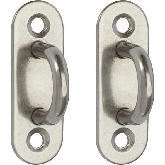 Lot de 2 platines à oeil inox, STANDERS, Diam.6