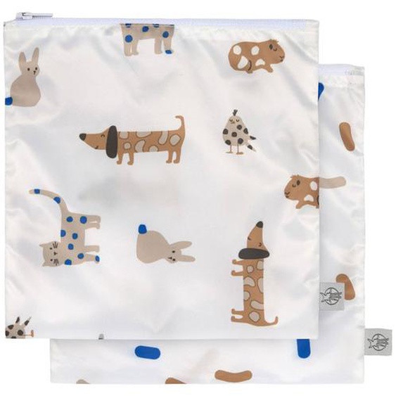 Lot De 2 Pochettes À Snack Chat Royal Bleu Multicolore