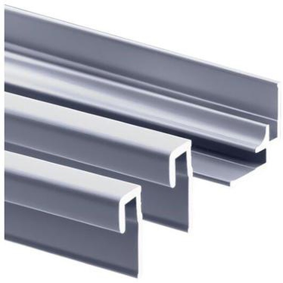 Lot de 2 profilés de finition + 1 profilé dangle pour panneau mural de douche, DécoDesign Schulte Alu-argenté, 210 cm