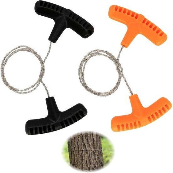 Set de scies pliantes doccasion pour situations durgence, activités de plein air et camping - 70 cm - acier inoxydable - 1 noire, 1 orange