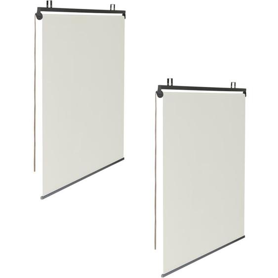 Idmarket - Lot de 2 stores enrouleurs L.124 x h. 225 cm pour pergola écru