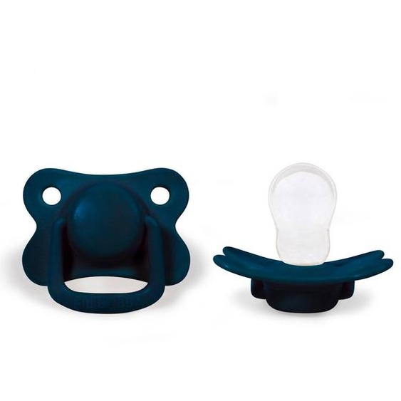 Lot De 2 Sucettes Anatomique En Silicone Bleu Foncé