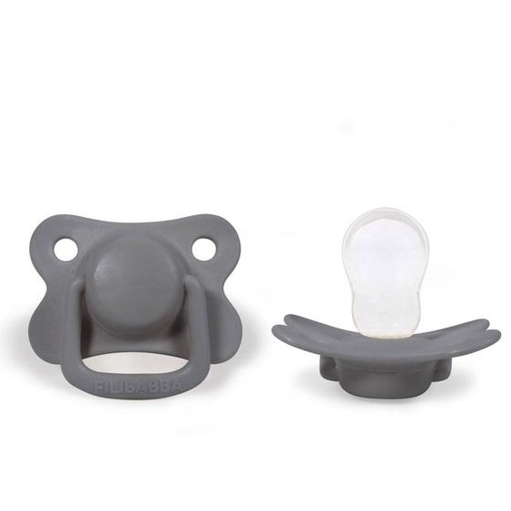 Lot De 2 Sucettes Anatomique En Silicone Gris