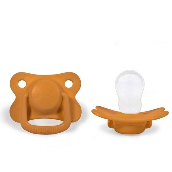 Lot De 2 Sucettes Anatomique En Silicone Moutarde