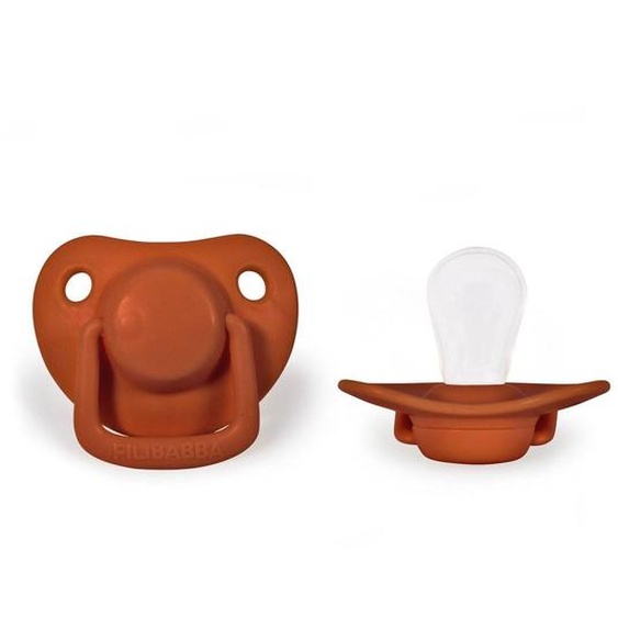 Lot De 2 Sucettes Anatomique En Silicone Terracotta