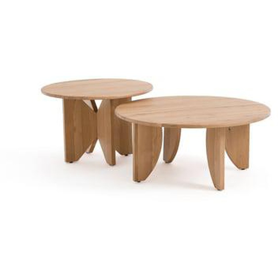 Lot de 2 tables basses gigognes chêne, Minimal