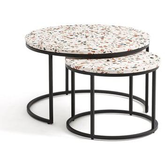 Lot de 2 tables basses gigognes terrazzo, Hervé