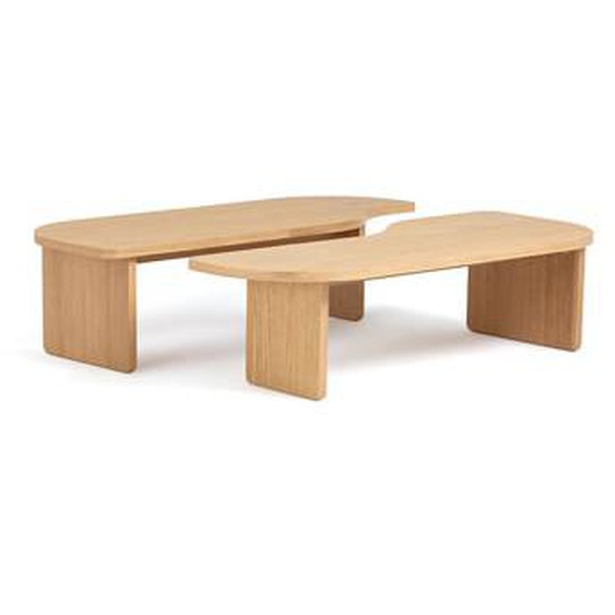 Lot de 2 tables basses plaqué chêne, Docha